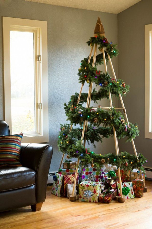 21 ý tưởng độc đáo và rẻ tiền để làm cây thông Noel tại nhà