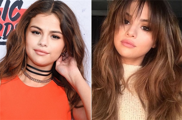 Sau một thời gian dài gắn bó với kiểu tóc không mái chân phương, mới đây, Selena Gomez đã bất ngờ cắt tóc mái thưa. Không chỉ mang đến cho nữ ca sỹ diện mạo yêu kiều, trẻ trung tràn đầy sức sống, kiểu tóc mái thưa còn giúp tôn trọn đôi mắt long lanh của cô. Các fan đã dành rất nhiều lời ca tụng cho pha đổi tóc này của Selena.