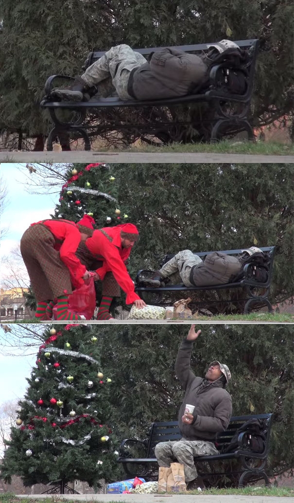 Người đàn ông vô gia cư này được nhận món quà bất ngờ ngày Giáng Sinh.