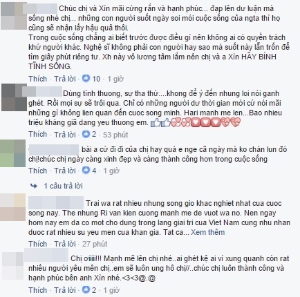 Người hâm mộ dành cho nữ ca sĩ những lời động viên chân thành. - Tin sao Viet - Tin tuc sao Viet - Scandal sao Viet - Tin tuc cua Sao - Tin cua Sao