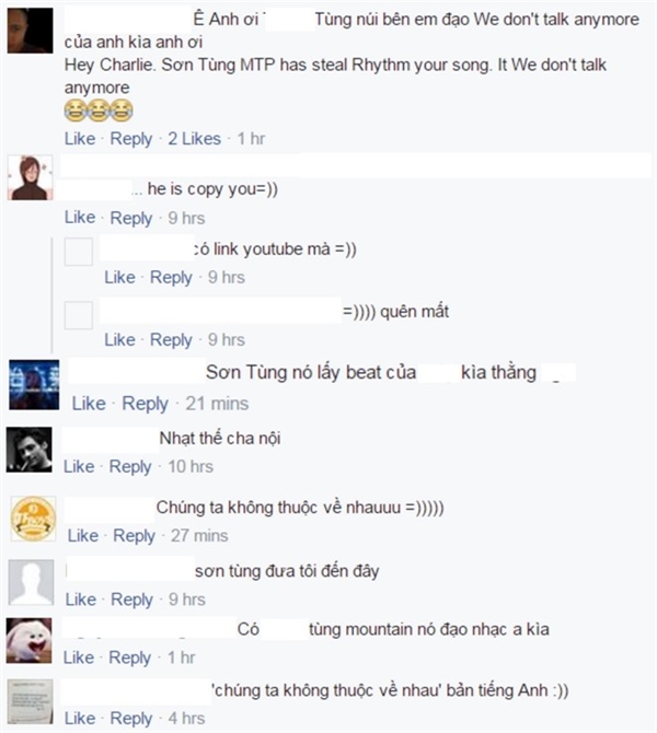 Anti-fan Sơn Tùng M-TP "làm loạn" facebook Charlie Puth khi dấy lên nghi án đạo nhạc. - Tin sao Viet - Tin tuc sao Viet - Scandal sao Viet - Tin tuc cua Sao - Tin cua Sao
