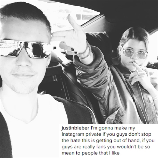 Trước đó Justin đã dọa sẽ chỉnh Instagram về trạng thái riêng tư nếu người hâm mộ còn tiếp tục dùng những lời lẽ không hay nữa.