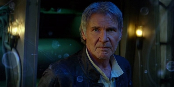 Harrison Ford trong phim Star Wars những phần đầu (ảnh trên) và trong phần mới nhất (ảnh dưới)