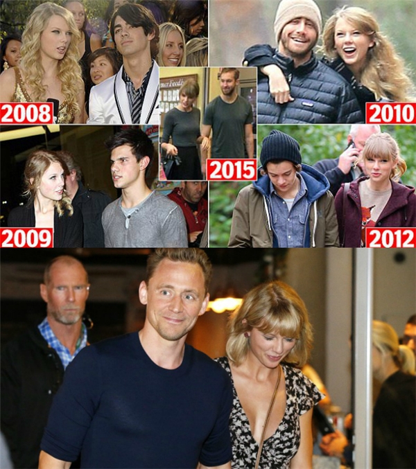 Taylor Swift có tình sử phức tạp với danh sách người yêu dài dằng dặc.