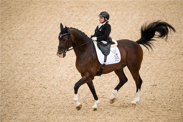 Stinna Kaastrup, VĐV người Đan Mạch cưỡi ngựa tranh HCĐ ở nội dung cưỡi ngựa tự do cá nhân ở Paralympic 2016.