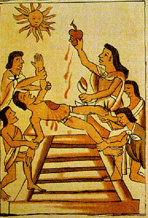 Trong lịch sử Maya cổ đã từng xuất hiện phương pháp man rợ để hiến tế người sống cho thần linh. Họ sẽ móc tim của những người sẽ được hiến tế ra khỏi lồng ngực và khiến cho những người ấy chịu sự đau đớn thấu trời khi nhìn thấy bản thân bị móc tim khỏi cơ thể