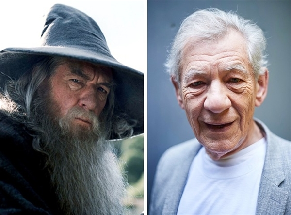 Gandalf (Ian McKellen): Ian McKellen tham gia diễn xuất từ những năm 1970 và chỉ thực sự tạo dựng được tên tuổi trong những năm 1990. Năm 1989, ông được Nữ hoàng Anh phong tước Hiệp sĩ. Ngoài vai phù thủy tóc xám Gandalf, Ian còn đảm nhận một số vai diễn thương hiệu khác là Nicholas II trong Rasputin và Magneto trong series phim X-Men. Hiện tại, dù đã 77 tuổi như ông vẫn hoạt động nghệ thuật không biết mệt mỏi.