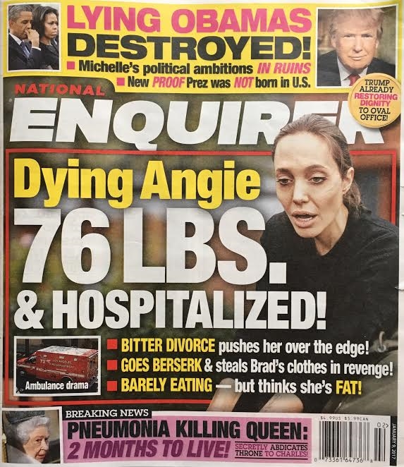 Hậu ly hôn, Angelina Jolie chỉ còn 34 kg, muốn tự tử vì bị tâm thần?