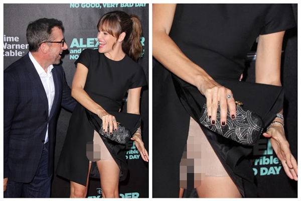 Jennifer Garner để lộ quần lót tại buổi công chiếu phim Alexander and the Terrible, Horrible, No Good, Very Bad Day.