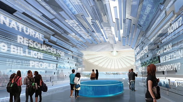 Kiến trúc bên trong của tòa nhà được xây dựng bằng công nghệ 3D ở Dubai. (Ảnh: internet)