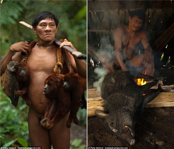 Người phương Tây có thể nhìn hành động ăn thịt động vật hoang dã của người tộc Huaorani là man rợ, nhưng đây là nguyên tắc sinh tồn của họ.