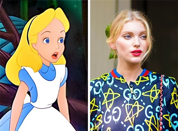 Gương mặt khả ái nửa sexy mơ mộng, nửa trong sáng trẻ con của Elsa Hosk trông chẳng khác nào Alice ở ngoài đời thực.
