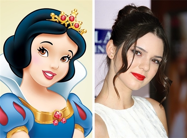 Làn da trắng bóc, mái tóc đen tuyền cùng đôi môi đỏ mọng của Kendall Jenner trong ảnh được nhận xét là một phiên bản ngoài đời khá hoàn hảo của nàng Bạch Tuyết.
