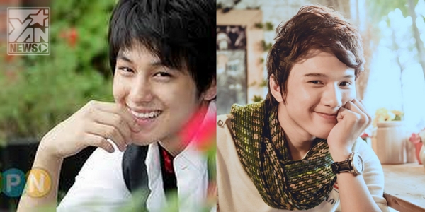 
	
	Khắc Minh (trái) sở hữu gương mặt và nụ cười khá giống với Kim Bum (phải)