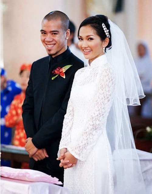 Kim Hiền và DJ Phong trong đám cưới