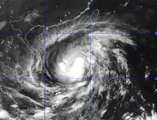 
	
	Tầm ảnh hưởng của siêu bão Haiyan. Ảnh vệ tinh chụp Haiyan của nchmf ngày 9/11.