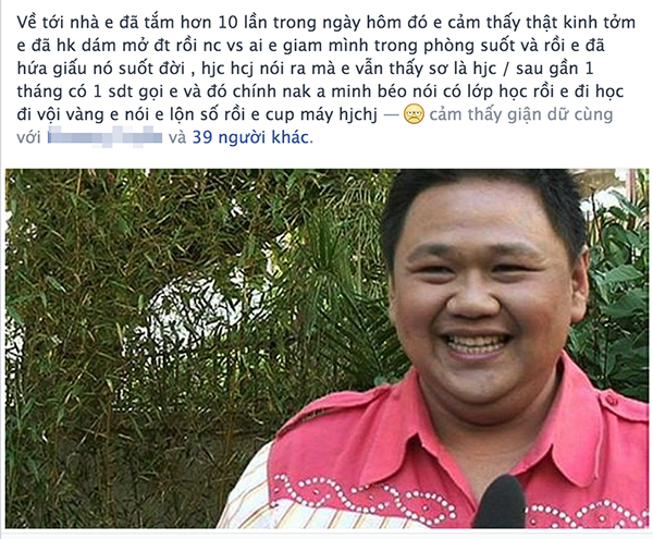 
	
	Một “nạn nhân” khác cũng lên tiếng tố cáo Minh béo bằng “tâm thư” khá dài trên Facebook