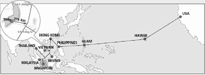 
	
	Tuyến cáp quang biển quốc tế AAG (Asia-America Gateway)
