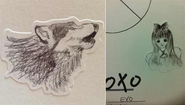 
	
	D.O EXO chính là tác giả của hình vẽ “mỹ nhân” và “sói” trên bìa album XOXO