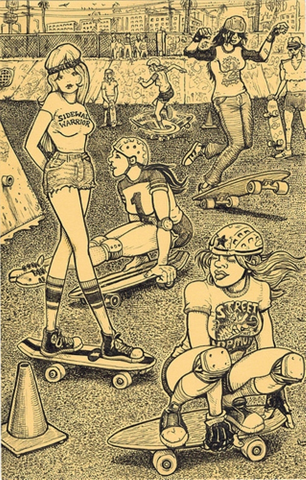 
	
	Hay một cô nàng đang chơi skateboard cùng hội bạn