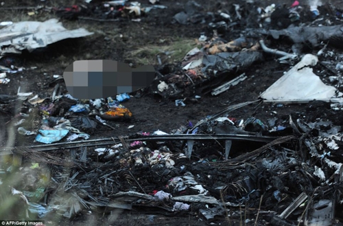 
	
	Xác máy bay MH17 với la liệt thi thể hành khách xấu số