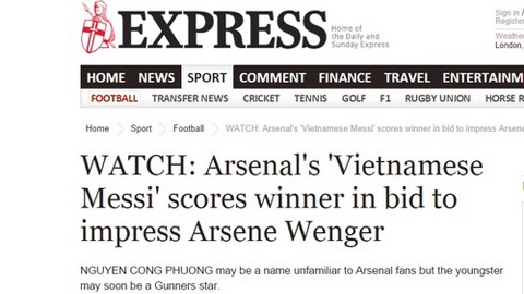 Báo chí Anh: "Công Phượng đủ sức chơi cho Arsenal"