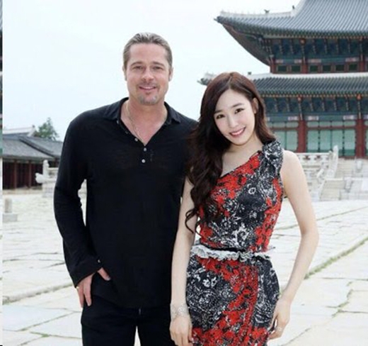 
	
	Tiffany đã có cơ hội giao lưu với Brad Pitt trong  một chương trình du lịch tại Hàn Quốc