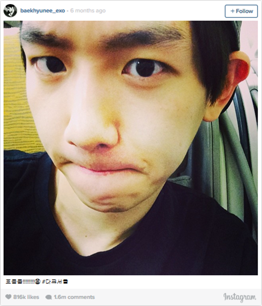 
	
	Hình ảnh được nhiều người thích nhất trên Instagram của Baekhyun