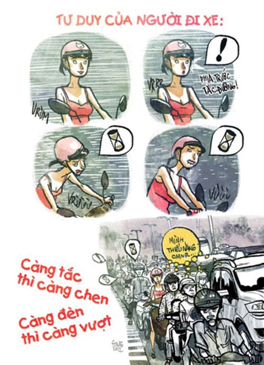 
	
	Tranh biếm họa về văn hoa giao thông của họa sĩ Thành Phong. (Ảnh minh họa)