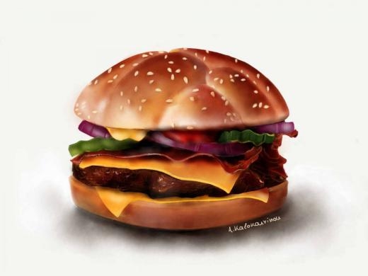 
	
	Bức vẽ hamburger của Angela Kalokairinou
