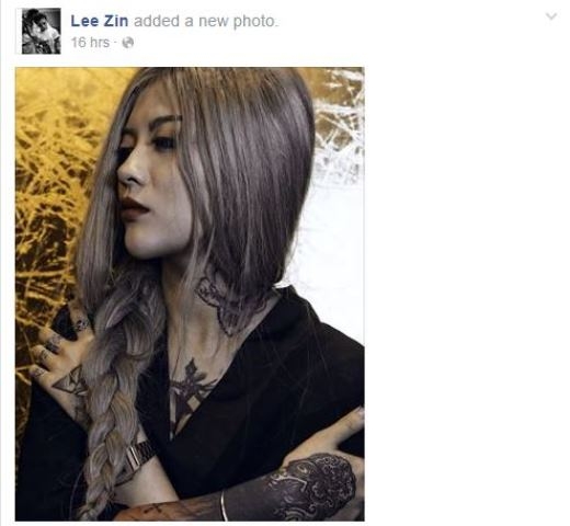 
	
	Cô nàng cá tính Lee Zin lại chia sẻ một bức ảnh có phần u buồn. Từ trước đến nay, Lee Zin luôn nổi tiếng vì những hình xăm táo bạo và đầy phong cách