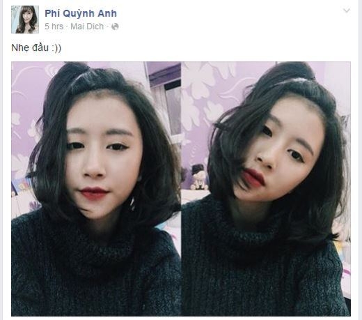 
	
	Quỳnh Anh Shyn đã đăng tải một bức ảnh khoe mái tóc mới của mình khiến nhiều fan bất ngờ và thích thú. Quỳnh Anh trông có vẻ trẻ trung hơn rất nhiều với mái tóc này.