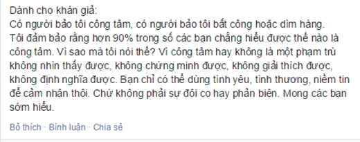 
	
	Những dòng chia sẻ của Nguyễn Hải Phong trên trang cá nhân khi bị fans Sơn Tùng cho rằng mình không công tâm.