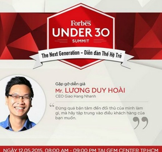 
	
	Lương Duy Hoài – một gương mặt CEO trẻ dưới 30 tuổi và lần đầu tiên là diễn giả tại Under 30 Summit
