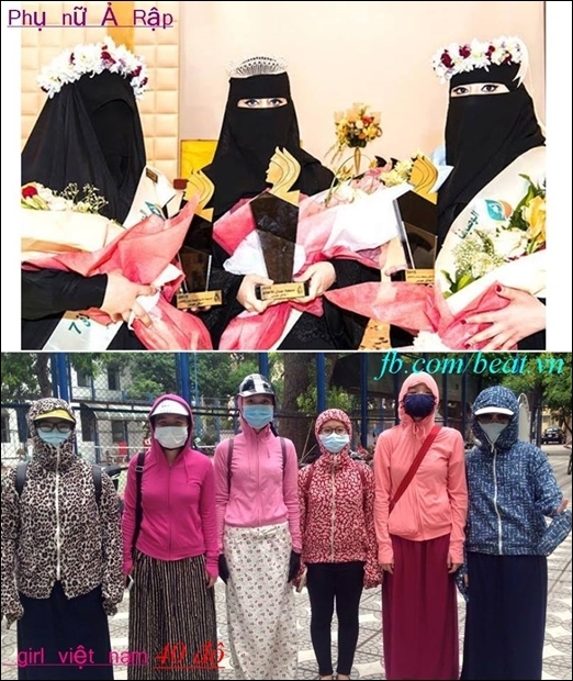 
	
	Với cái nắng nóng như hiện nay, những chị em phụ nữ Việt Nam khi ra đường được so sánh với những cô nàng Ả Rập. Hai bức hình so sánh phụ nữ Ả Rập và Việt Nam khiến cho nhiều người không khỏi bật cười.