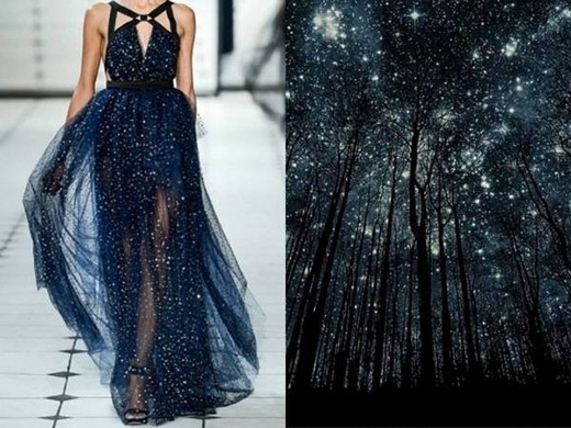 

	Những vì sao lấp lánh trong khu rừng đen của nước Đức được tái hiện chân thực trong thiết kế đậm chất nữ tính trên nền chất liệu voan lụa mềm mại của Jason Wu.