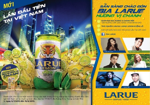 
	
	Larue Lemon sẽ có sự ra mắt hoành tráng tại một số thành phố lớn cùng sự xuất hiện của các ca sĩ trẻ đang được yêu mến.