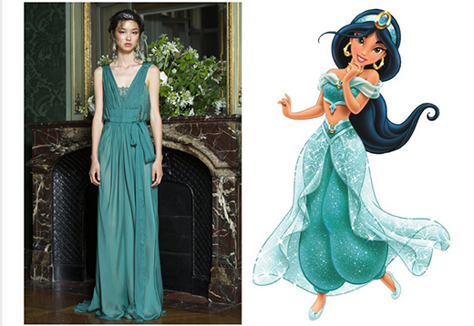 
	
	Màu xanh mỏ két cùng chất liệu vải mềm mại đã tạo ra một công chúa Jasmine giữa đời thực dưới bàn tay tài hoa của NTK Alberta Ferretti.