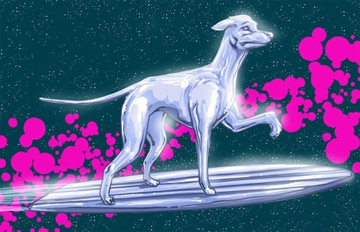 
	
	Chú chó giống Greyhound được “chọn mặt gửi vàng” vào vai anh chàng Silver Surfer thuộc chủng cao quý nhất vũ trụ
