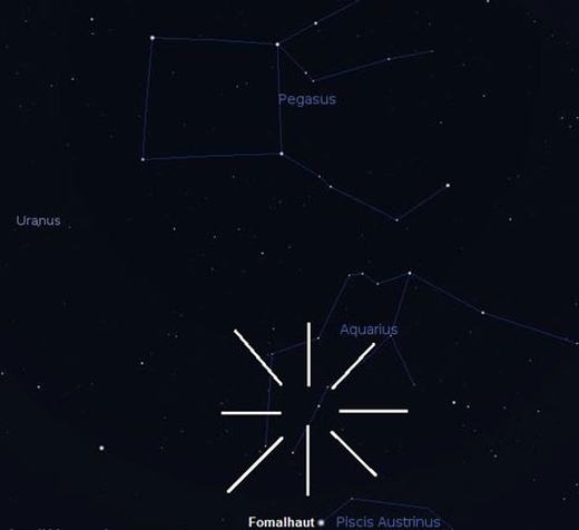 
	
	Vị trí chòm sao Aquarius – trung tâm của mưa sao băng Delta Aquarids.