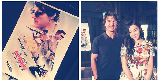 
	
	Tiffany từng chia sẻ hình ảnh chụp cùng Tom Cruise trên trang cá nhân cách đây vài ngày.