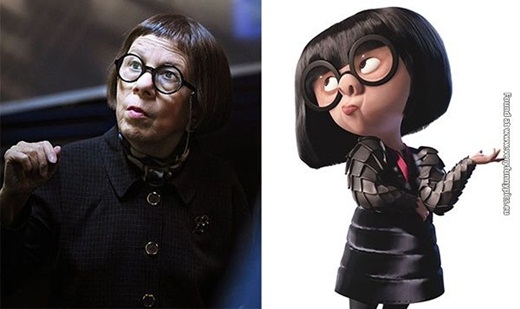 
	
	Diễn viên Linda Hunt lại trông như phiên bản đời thực của Edna trong phim The Incredibles.