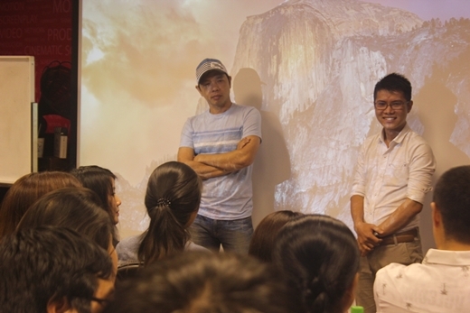 
	
	Diễn viên Thái Hòa và anh Hoàng Thạch – người sáng lập 7 Film Fest