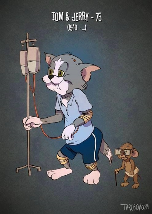 
	
	Mèo Tom và chuột Jerry khi về già có vẻ đã thiết lập hòa bình với nhau rồi nhỉ?