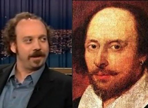
	
	Nam diễn viên Paul Giamatti và nhà văn vĩ đại William Shakespeare lại có những nét tương đồng đáng ngạc nhiên trên gương mặt. Hai nhân vật nổi tiếng đều thể hiện được ánh mắt tinh tế tuy có vẻ ngoài hơi nhếch nhác.