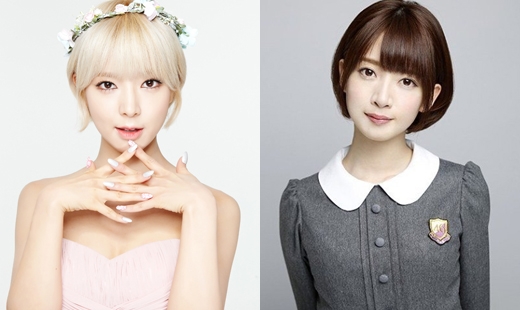 
	
	Choa (AOA) và Nanami Oshi giống như hai chị em sinh đôi khi cùng sở hữu mái tóc ngắn, cặp mắt to tròn và vẻ mặt thơ ngây.