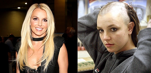 
	
	Trong cơn khủng hoảng tinh thần vào tháng 2/2007, Britney Spears đã cạo đi mái tóc dài của mình.
