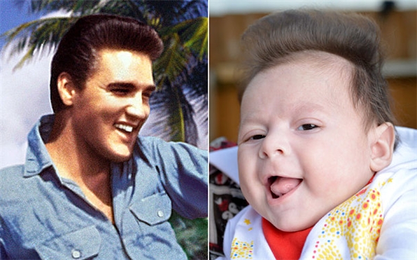 
Chỉ vài giây thôi cũng có thể nhận ra bé trai kháu khỉnh này là bản sao của huyền thoại âm nhạc Elvis Presley.