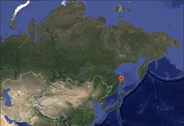 
Đây là hiện tượng bất thường ở vùng eo biển Tatar, Uglegorsk, Nga (dấu đỏ trên bản đồ).