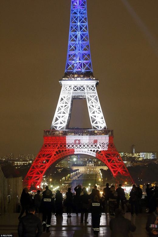 
Nó gồm 3 màu trắng, xanh, đỏ - màu cờ nước Pháp. (Ảnh: Reuters)